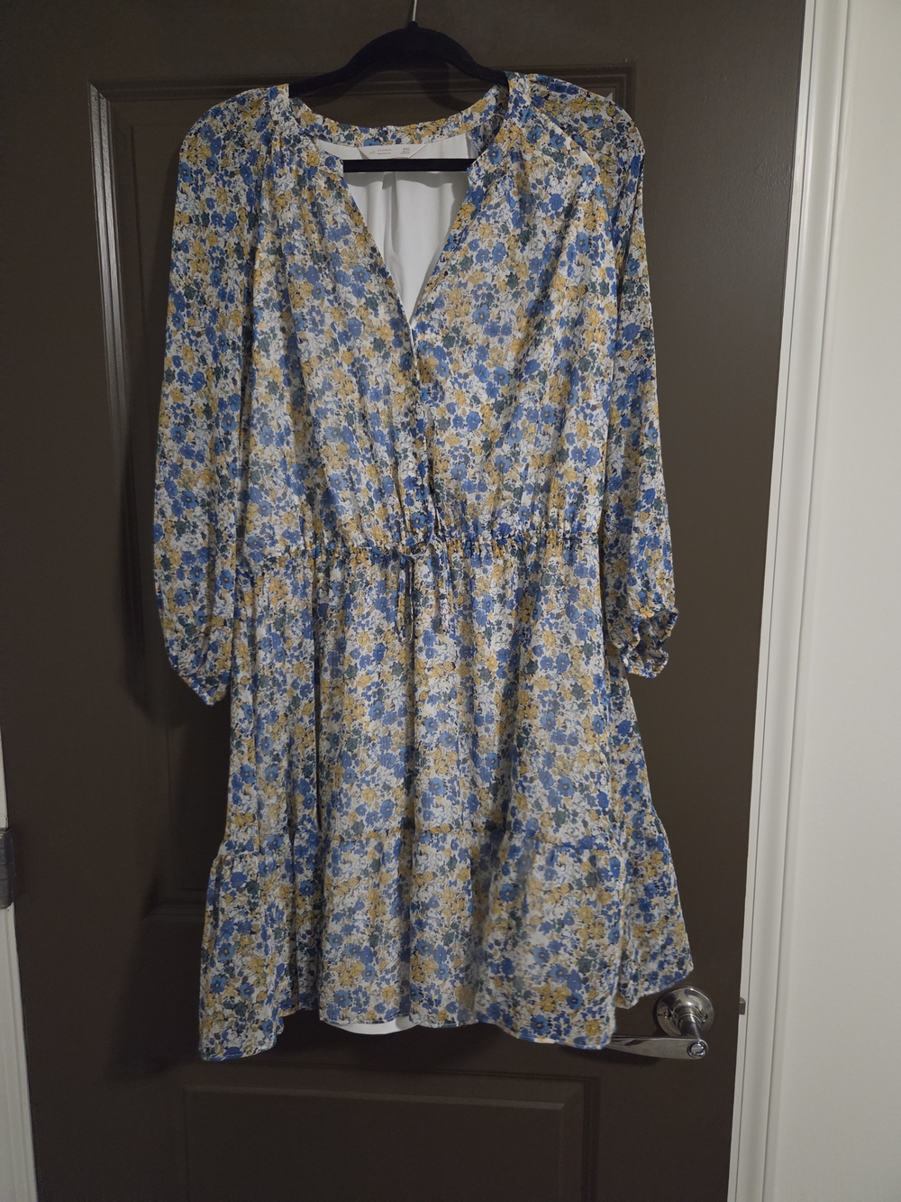 Lauren Conrad Floral Mini Dress in Blue & Yellow Size XXL